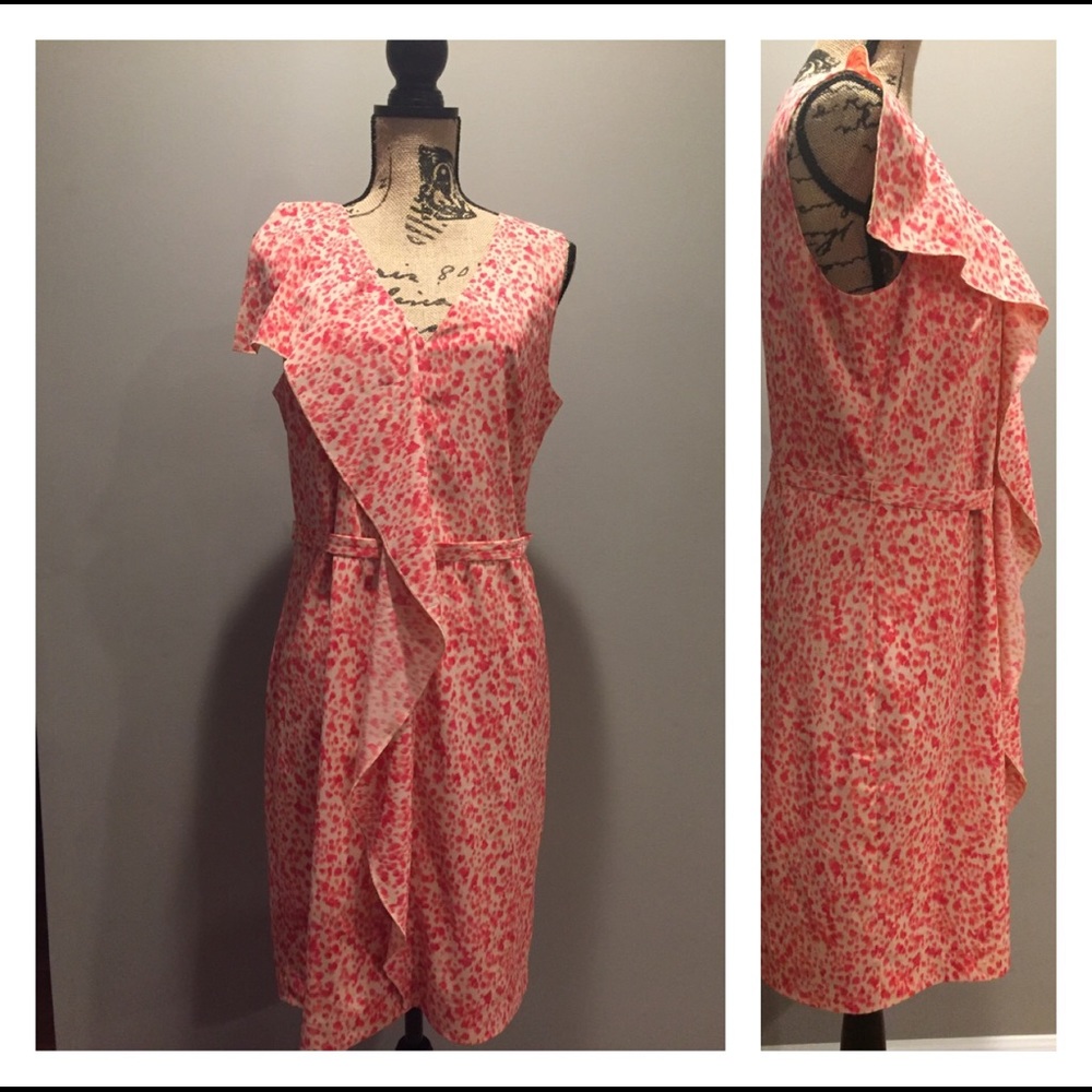 ANN TAYLOR sz 10 sleeveless red pattern
